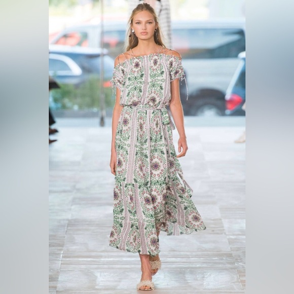 Tory Burch Floral Dress Runway Runway Midi Celeb Garden Party Asilomar Small - Picture 1 of 7